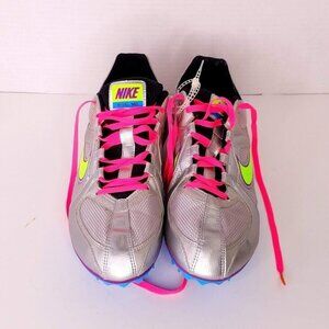 New‎ Nike Womens Rival MD Sz 12 Track Field Shoe 468650 034 Metallic Silver Blue